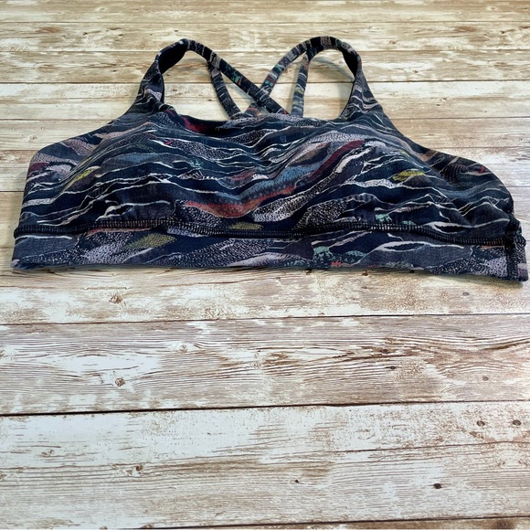 lululemon Energy Bra Mini Sweatr Multi Strappy size 8 - Picture 2 of 10